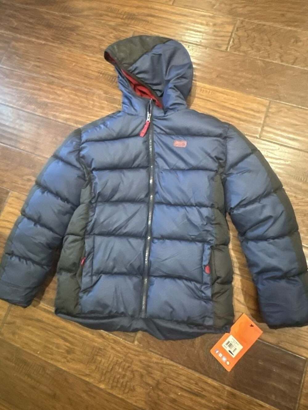 Hawke & Co. Pro Series Hooded Puffer Jacket Boys Size 10/12 Navy Blue